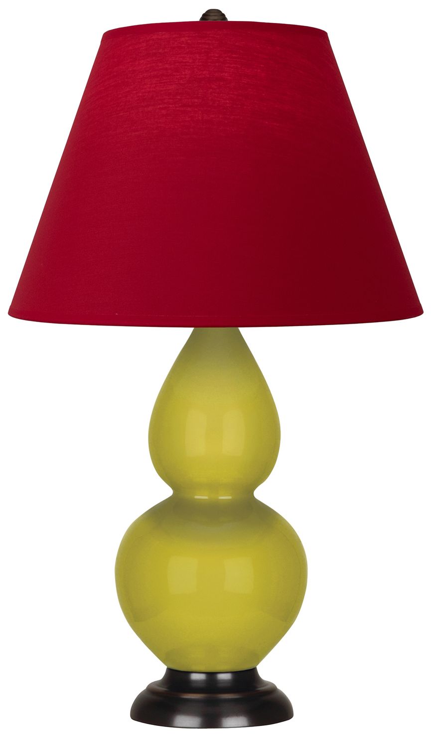 Double Gourd 22.75"H Citron And Bronze Lamp w/ Rose And Ink Made to Order