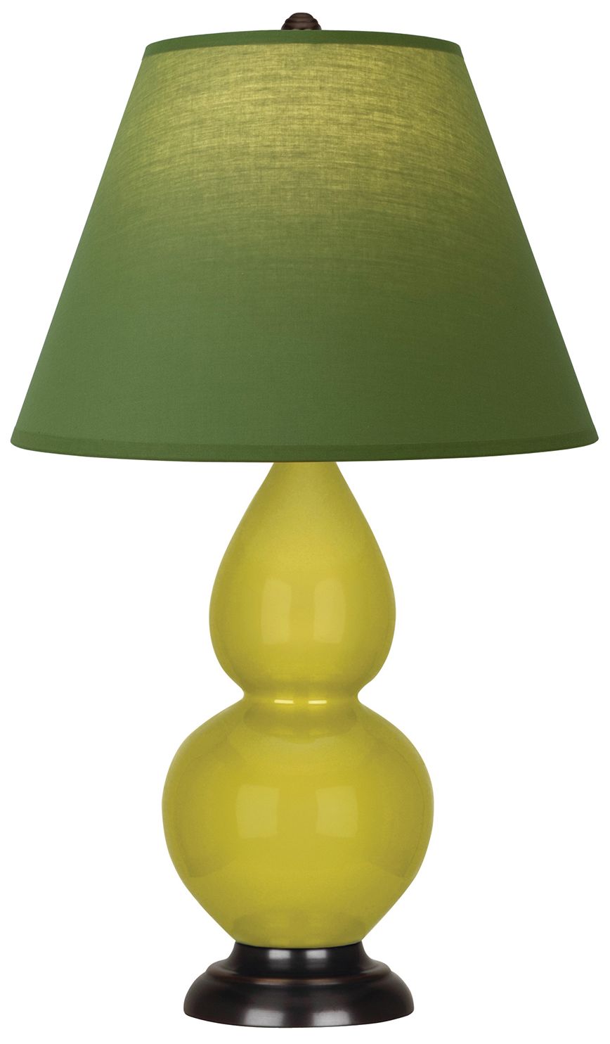Double Gourd 22.75"H Citron And Bronze Lamp w/ Tea And Taupe Made to Order