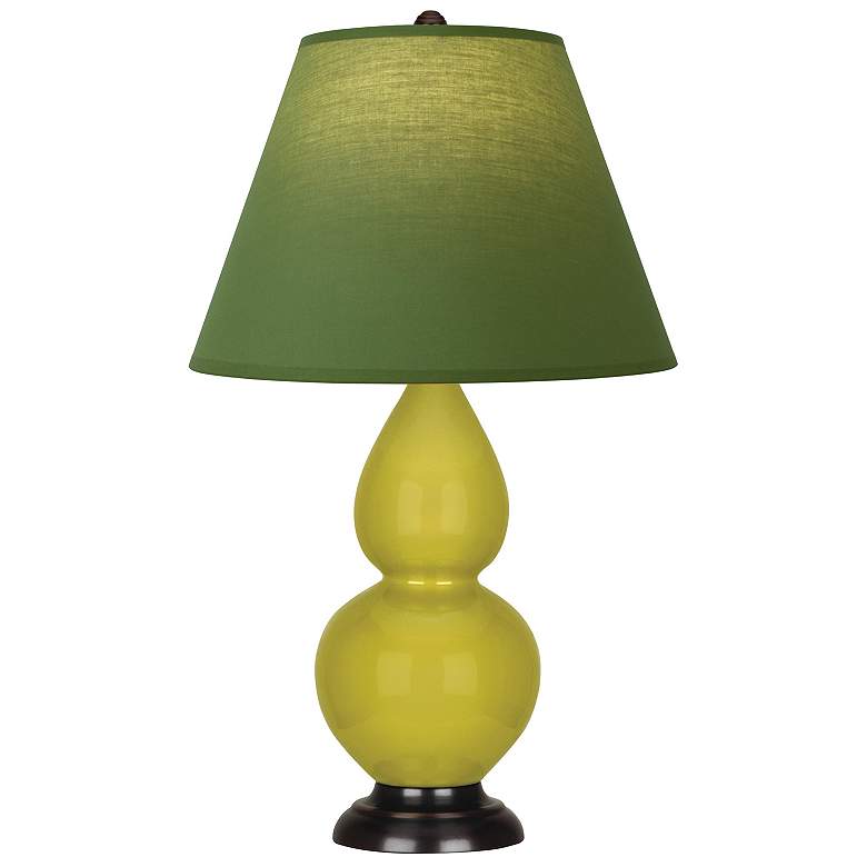 Image 1 Double Gourd 22.75"H Citron And Bronze Lamp w/ Tea And Taupe Shade