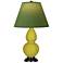 Double Gourd 22.75"H Citron And Bronze Lamp w/ Tea And Taupe Shade