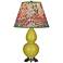 Double Gourd 22.75"H Citron And Silver Lamp w/ Fall Floral Shade