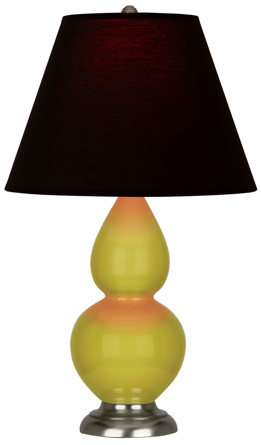 Double Gourd 22.75"H Citron And Silver Lamp w/ Ink And Rose Made to Order