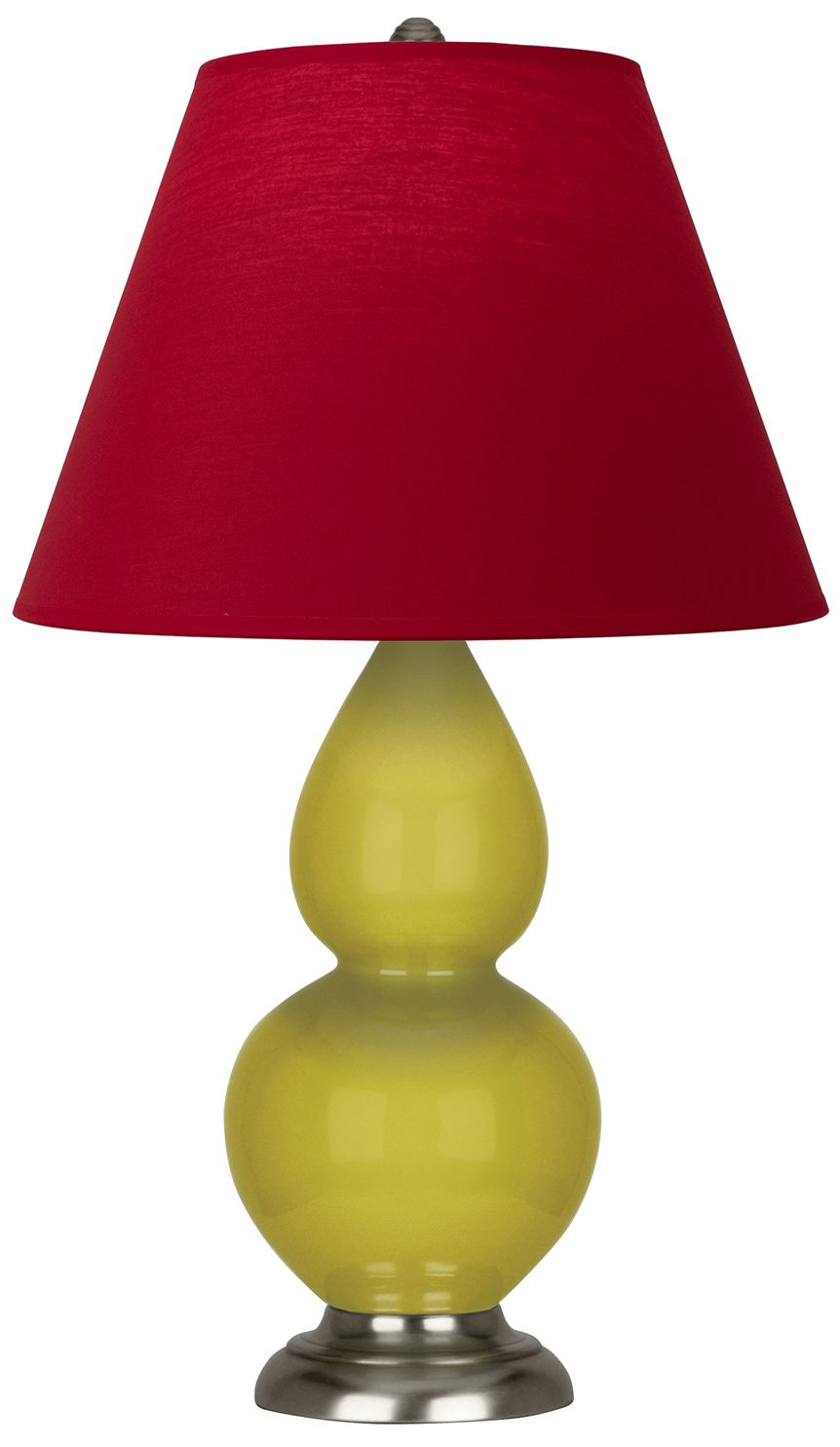 Double Gourd 22.75"H Citron And Silver Lamp w/ Rose And Ink Made to Order