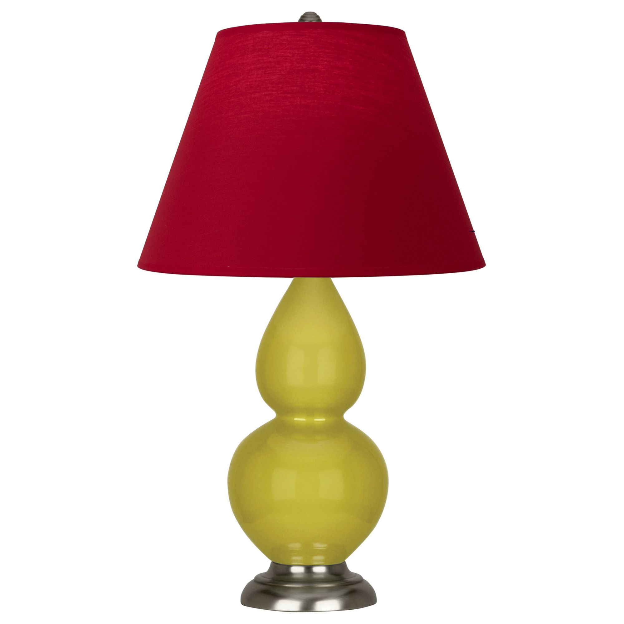 Image 2 Double Gourd 22.75"H Citron And Silver Lamp w/ Rose And Ink Made to Order more views