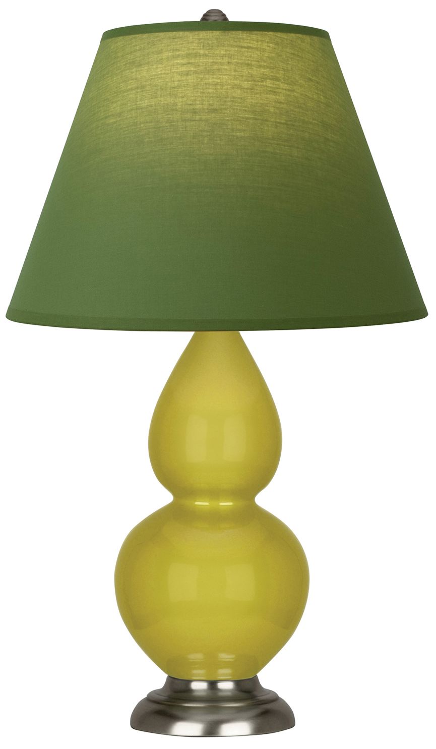 Double Gourd 22.75"H Citron And Silver Lamp w/ Tea And Taupe Made to Order