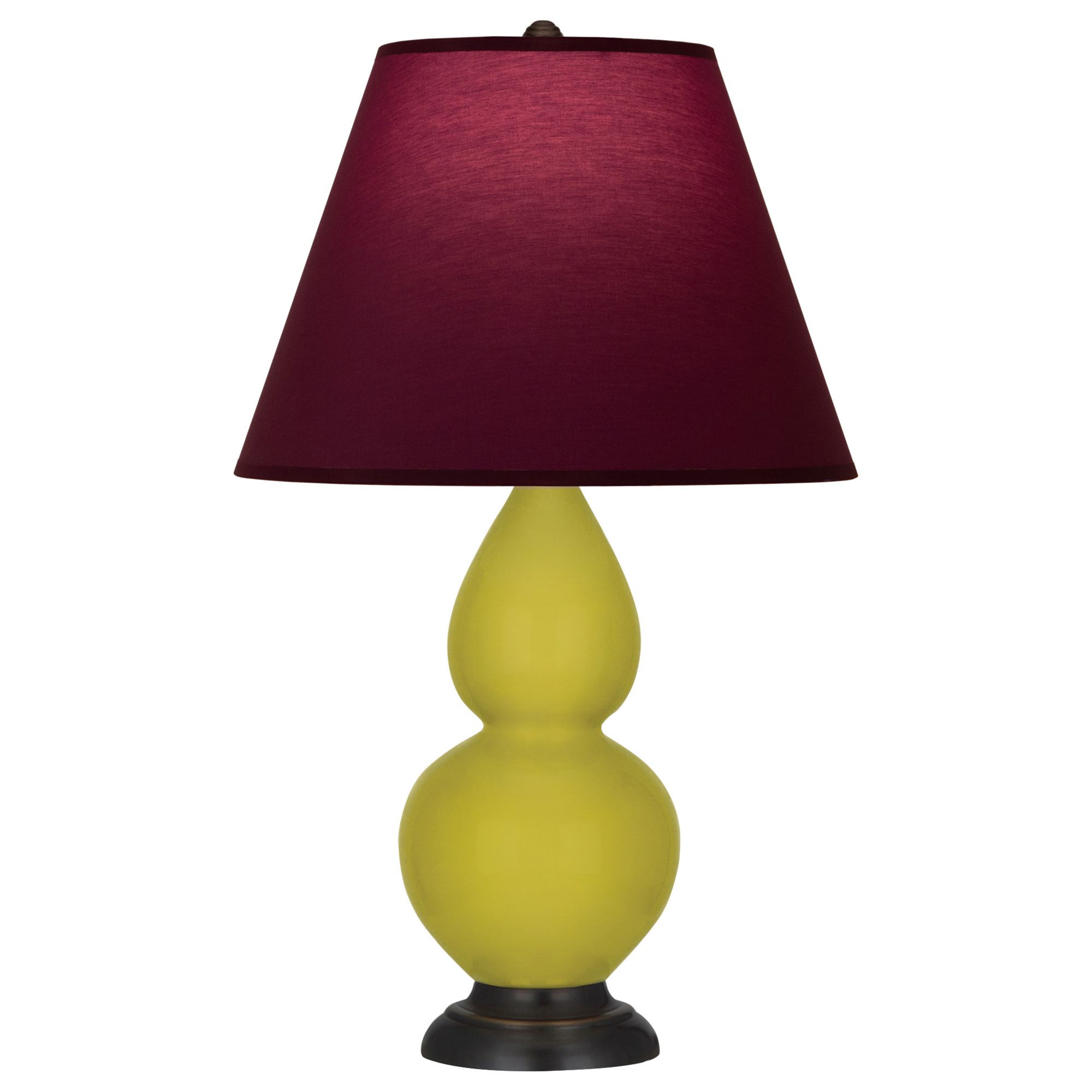 Image 2 Double Gourd 22.75"H Citron & Bronze Lamp w/ Plum & Lavender Made to Order more views