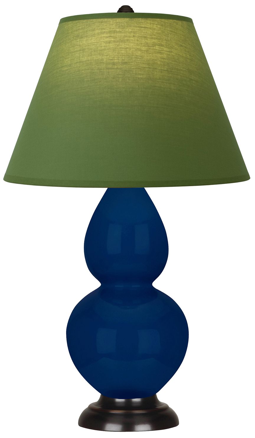 Double Gourd 22.75"H Cobalt And Bronze Accent Lamp w/ Green Made to Order