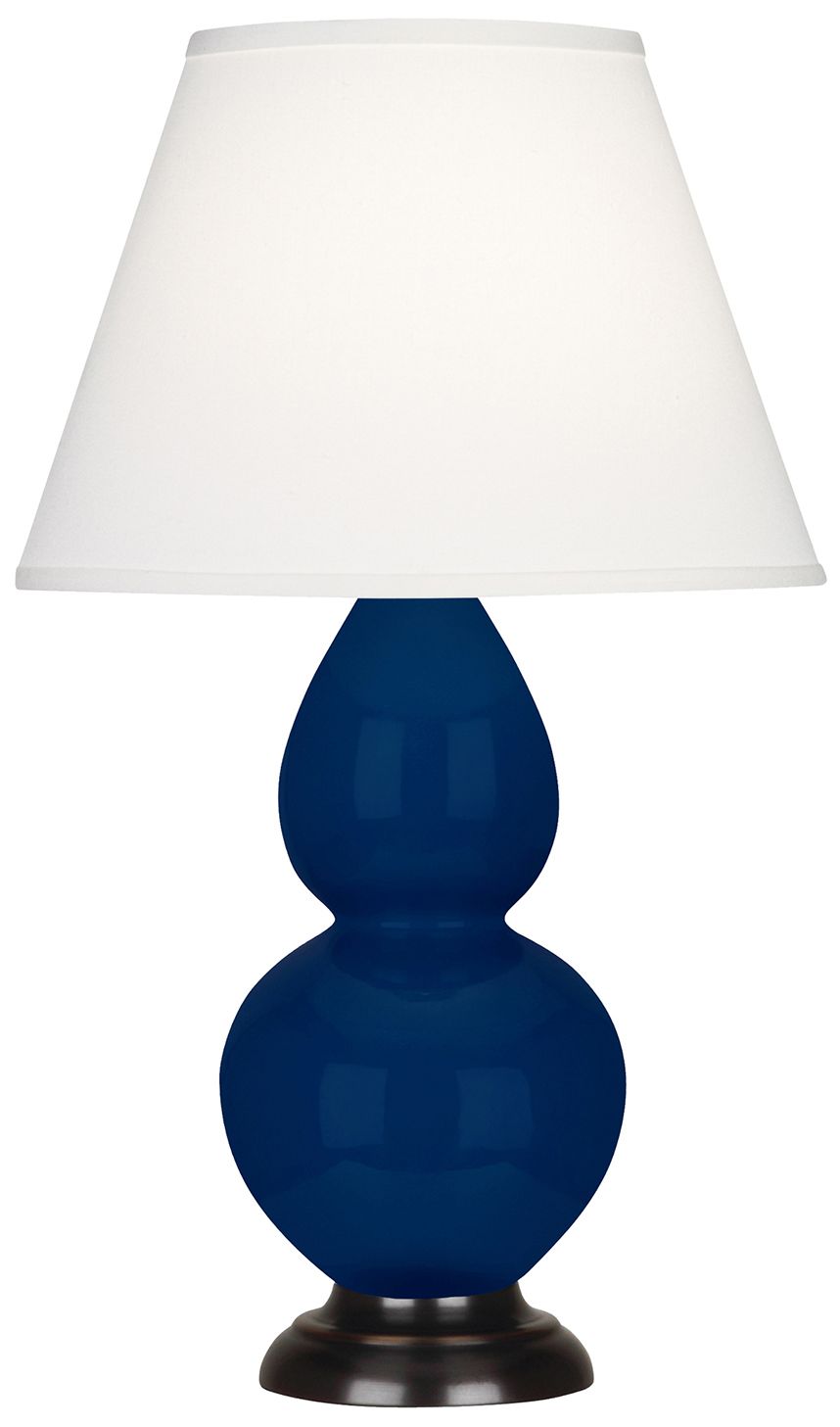 Double Gourd 22.75"H Cobalt And Bronze Accent Lamp w/ Pearl Made to Order