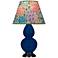 Double Gourd 22.75"H Cobalt And Bronze Accent Lamp w/ Spring Shade