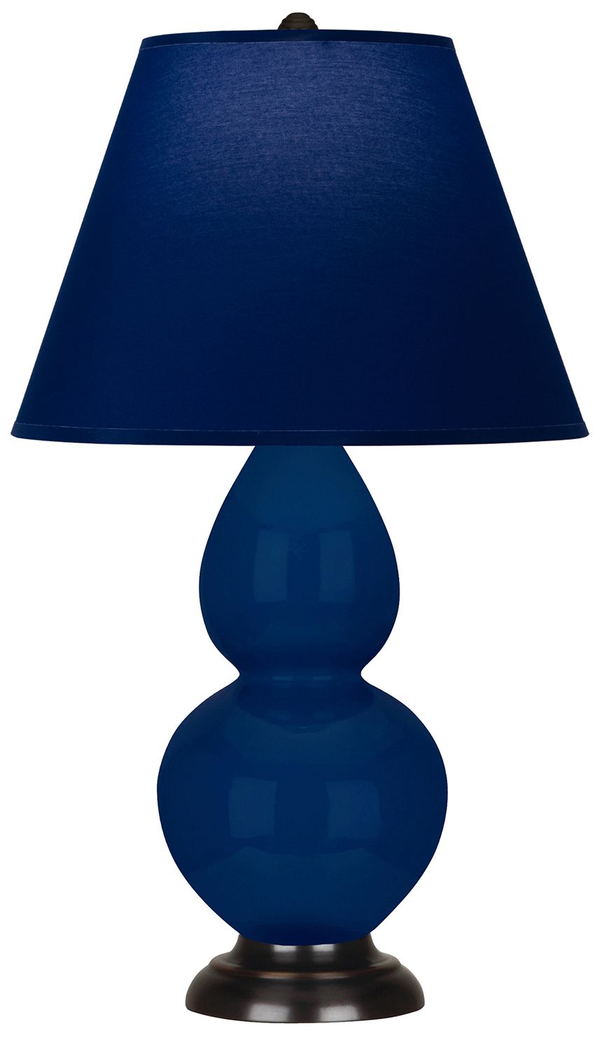 Double Gourd 22.75"H Cobalt And Bronze Lamp w/ Navy And Gray Made to Order