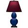 Double Gourd 22.75"H Cobalt And Bronze Lamp w/ Plum And Lavender Shade