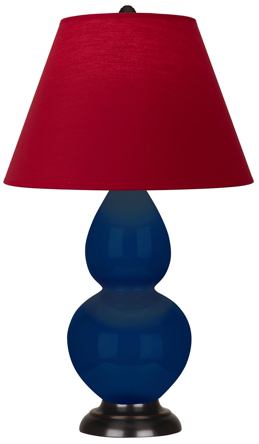 Double Gourd 22.75"H Cobalt And Bronze Lamp w/ Rose And Ink Made to Order