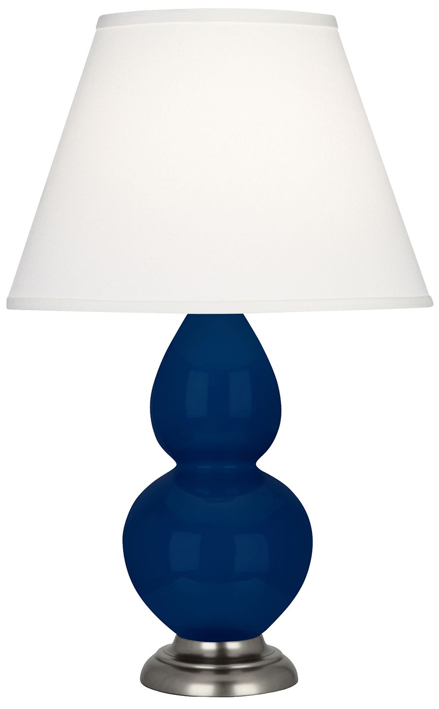 Double Gourd 22.75"H Cobalt And Silver Accent Lamp w/ Pearl Made to Order