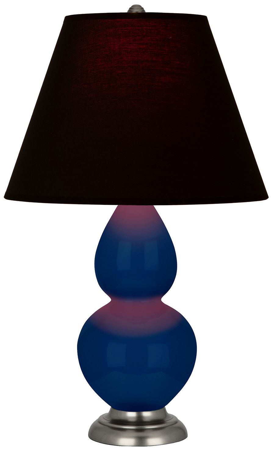 Double Gourd 22.75"H Cobalt And Silver Lamp w/ Ink And Rose Made to Order