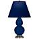 Double Gourd 22.75"H Cobalt And Silver Lamp w/ Navy And Gray Shade