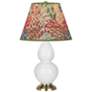 Double Gourd 22.75"H Daisy And Brass Accent Lamp w/ Fall Floral Shade