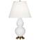 Double Gourd 22.75"H Daisy And Brass Accent Lamp w/ Pearl Shade