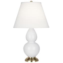 Double Gourd 22.75"H Daisy And Brass Accent Lamp w/ Pearl Shade