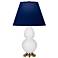 Double Gourd 22.75"H Daisy And Brass Lamp w/ Navy And Gray Shade