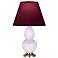 Double Gourd 22.75"H Daisy And Brass Lamp w/ Plum And Lavender Shade