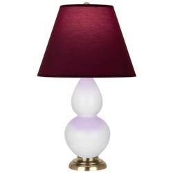 Double Gourd 22.75"H Daisy And Brass Lamp w/ Plum And Lavender Shade
