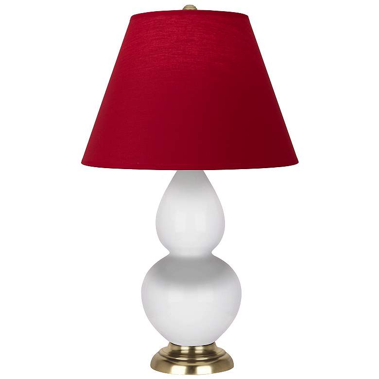 Image 1 Double Gourd 22.75"H Daisy And Brass Lamp w/ Rose And Ink Shade