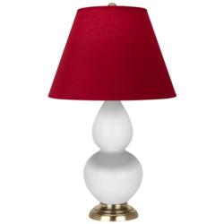Double Gourd 22.75"H Daisy And Brass Lamp w/ Rose And Ink Shade