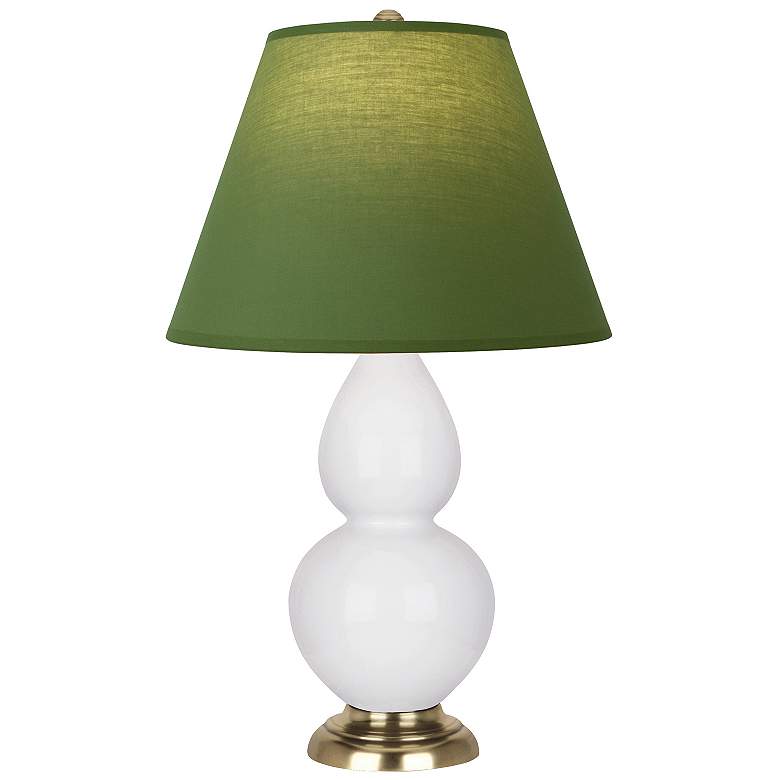 Image 1 Double Gourd 22.75"H Daisy And Brass Lamp w/ Tea Green And Taupe Shade