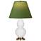 Double Gourd 22.75"H Daisy And Brass Lamp w/ Tea Green And Taupe Shade