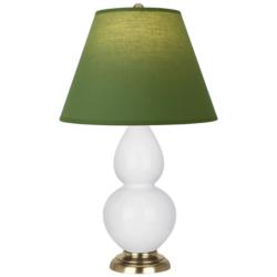 Double Gourd 22.75"H Daisy And Brass Lamp w/ Tea Green And Taupe Shade