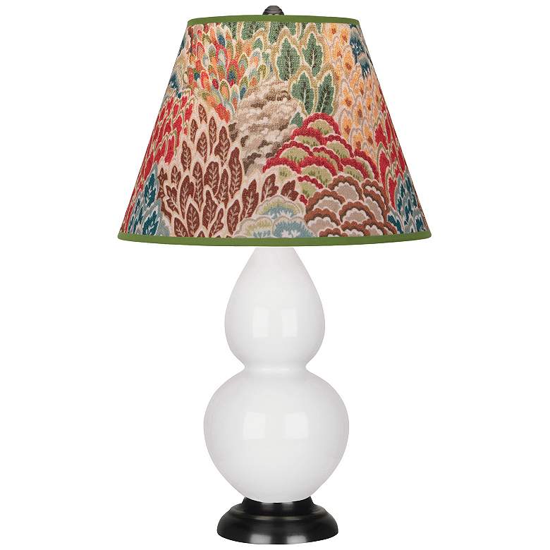 Image 1 Double Gourd 22.75"H Daisy And Bronze Accent Lamp w/ Fall Floral Shade