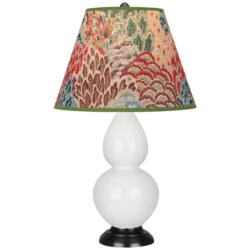 Double Gourd 22.75"H Daisy And Bronze Accent Lamp w/ Fall Floral Shade