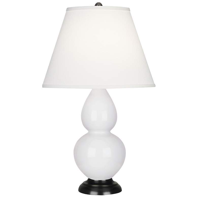 Image 1 Double Gourd 22.75"H Daisy And Bronze Accent Lamp w/ Pearl Shade