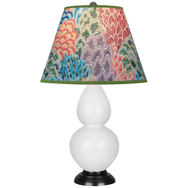 Image 1 Double Gourd 22.75"H Daisy And Bronze Accent Lamp w/ Spring Shade