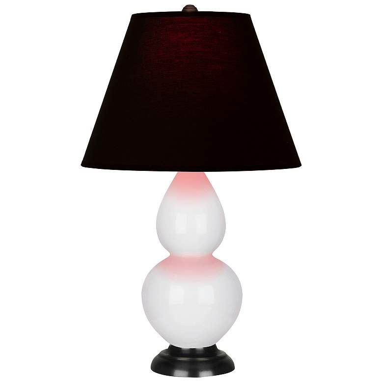 Image 1 Double Gourd 22.75"H Daisy And Bronze Lamp w/ Ink And Rose Shade