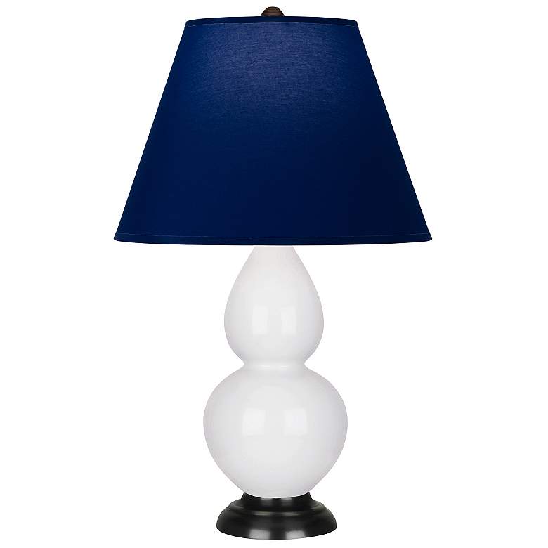 Image 1 Double Gourd 22.75"H Daisy And Bronze Lamp w/ Navy And Gray Shade