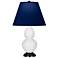Double Gourd 22.75"H Daisy And Bronze Lamp w/ Navy And Gray Shade