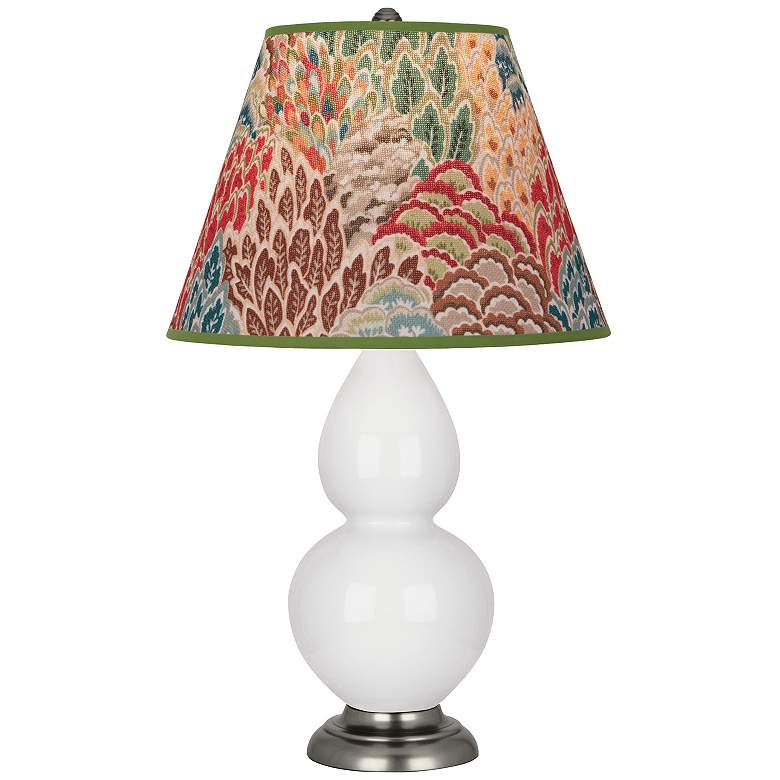 Image 1 Double Gourd 22.75"H Daisy And Silver Accent Lamp w/ Fall Floral Shade