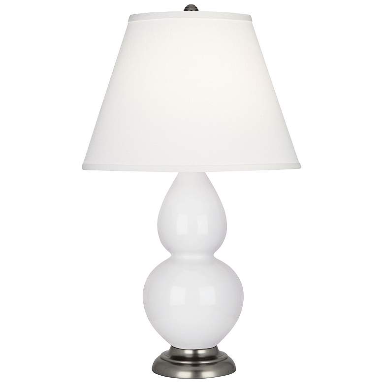 Image 1 Double Gourd 22.75"H Daisy And Silver Accent Lamp w/ Pearl Shade
