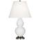 Double Gourd 22.75"H Daisy And Silver Accent Lamp w/ Pearl Shade