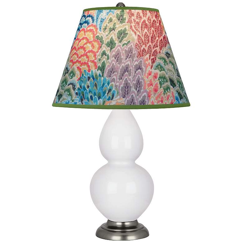 Image 1 Double Gourd 22.75"H Daisy And Silver Accent Lamp w/ Spring Shade