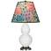 Double Gourd 22.75"H Daisy And Silver Accent Lamp w/ Spring Shade