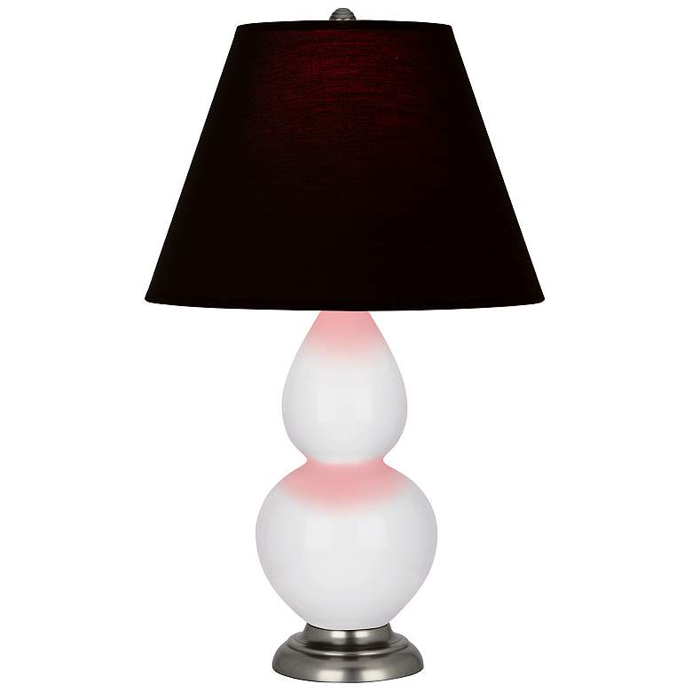 Image 1 Double Gourd 22.75"H Daisy And Silver Lamp w/ Ink And Rose Shade