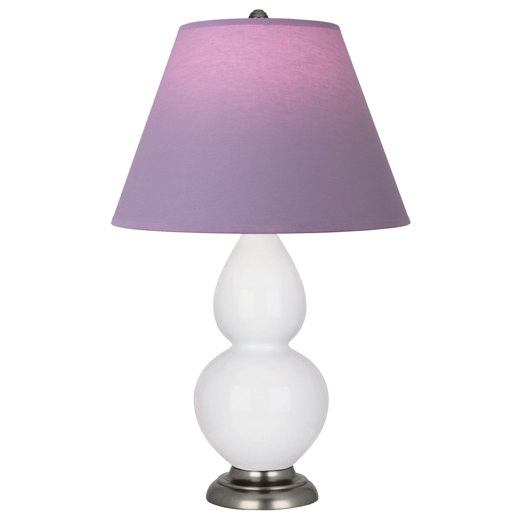Image 2 Double Gourd 22.75"H Daisy And Silver Lamp w/ Lavender And Plum Shade more views