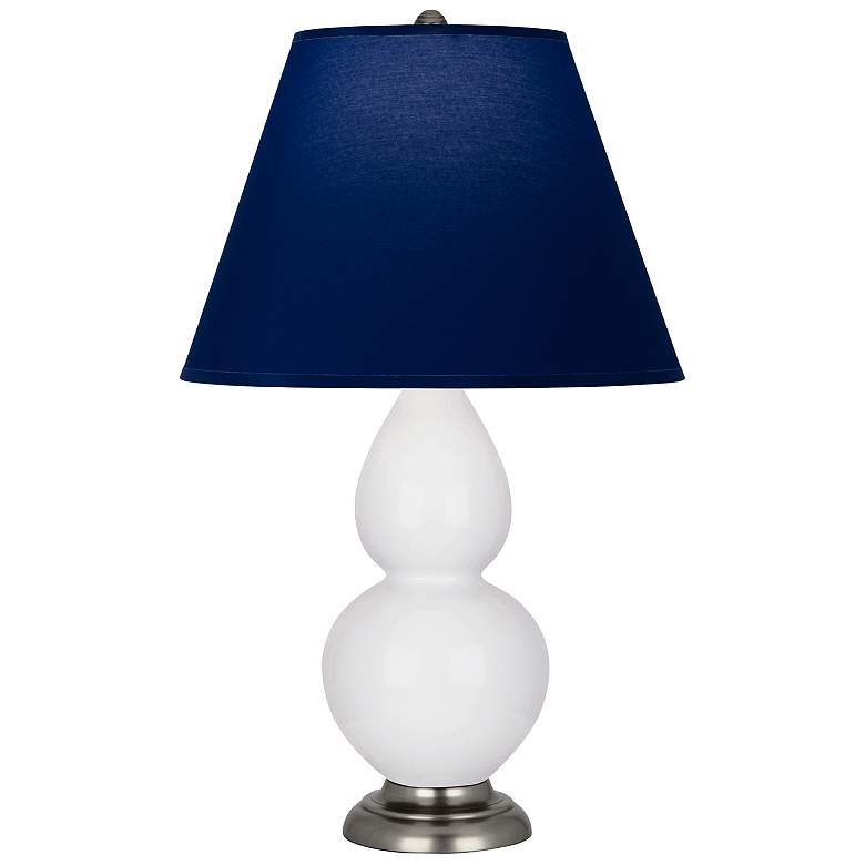 Image 1 Double Gourd 22.75"H Daisy And Silver Lamp w/ Navy And Gray Shade