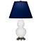 Double Gourd 22.75"H Daisy And Silver Lamp w/ Navy And Gray Shade