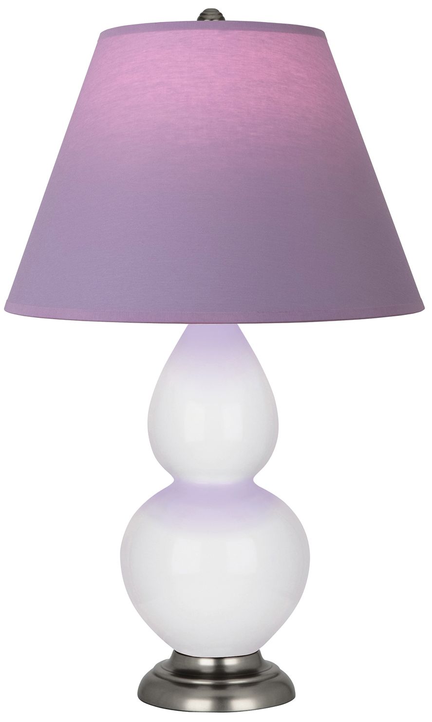 Double Gourd 22.75"H Daisy & Silver Lamp w/ Lavender & Plum Made to Order