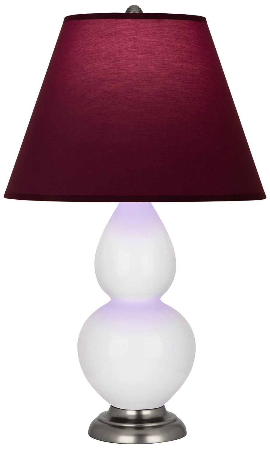 Double Gourd 22.75"H Daisy & Silver Lamp w/ Plum & Lavender Made to Order