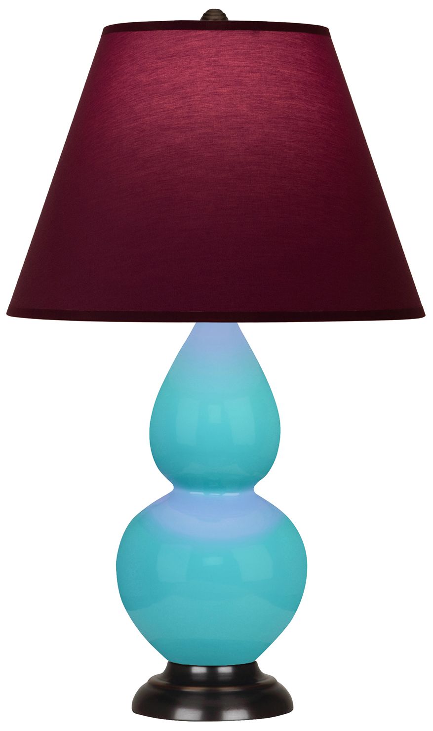 Double Gourd 22.75"H Egg Blue And Bronze Accent Lamp w/ Plum Made to Order
