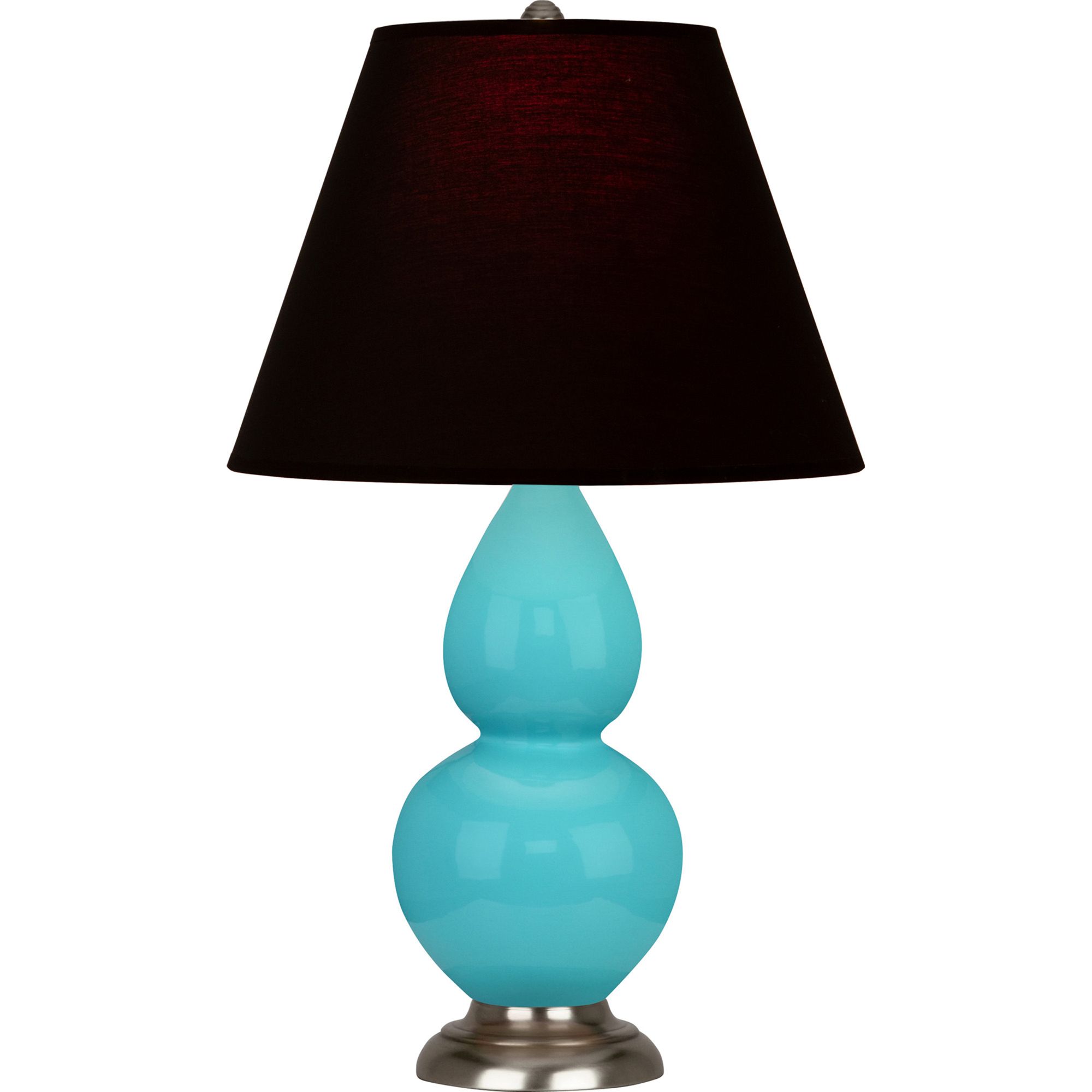 Image 2 Double Gourd 22.75"H Egg Blue And Silver Lamp w/ Ink And Rose Shade more views